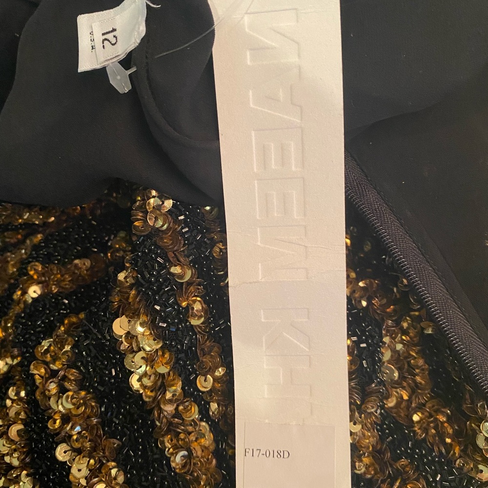 Brand new with tags Naeem Kham Gold/Black Tiger Sequin Dress Sz 12 - Picture 14 of 14